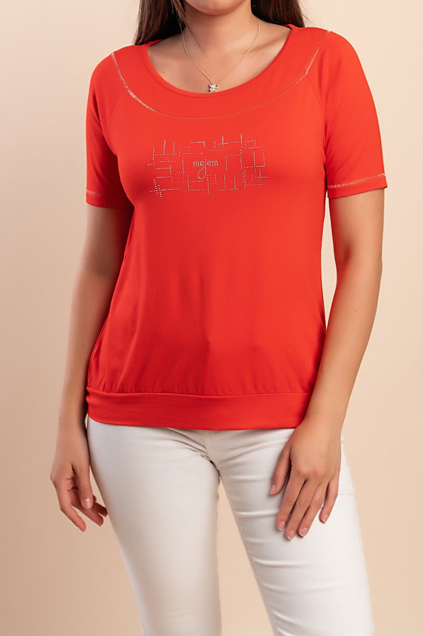 T-shirt in viscosa, rossa