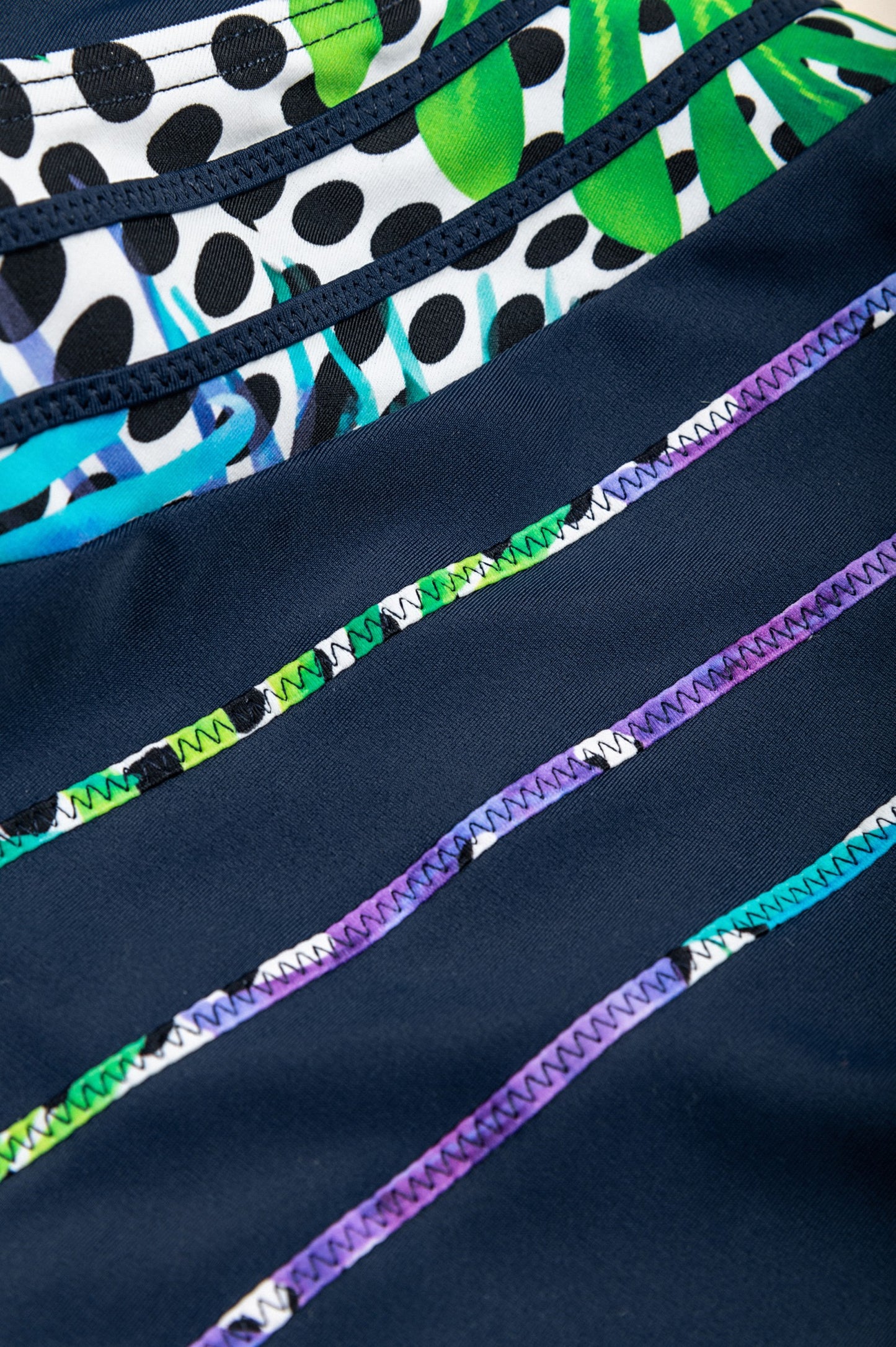 Costume da bagno stampato taglie forti, blu