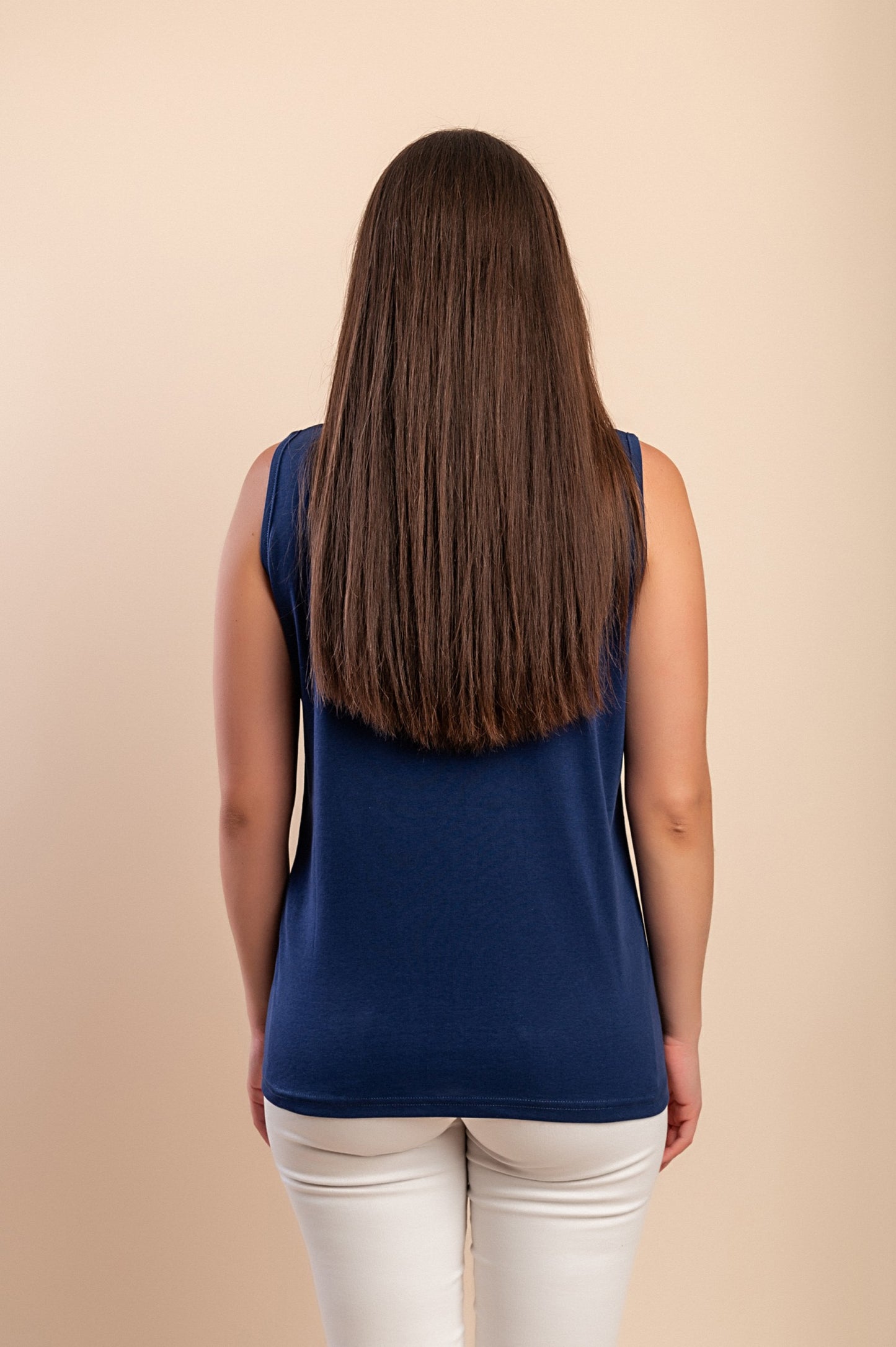 Top senza maniche in cotone, verde