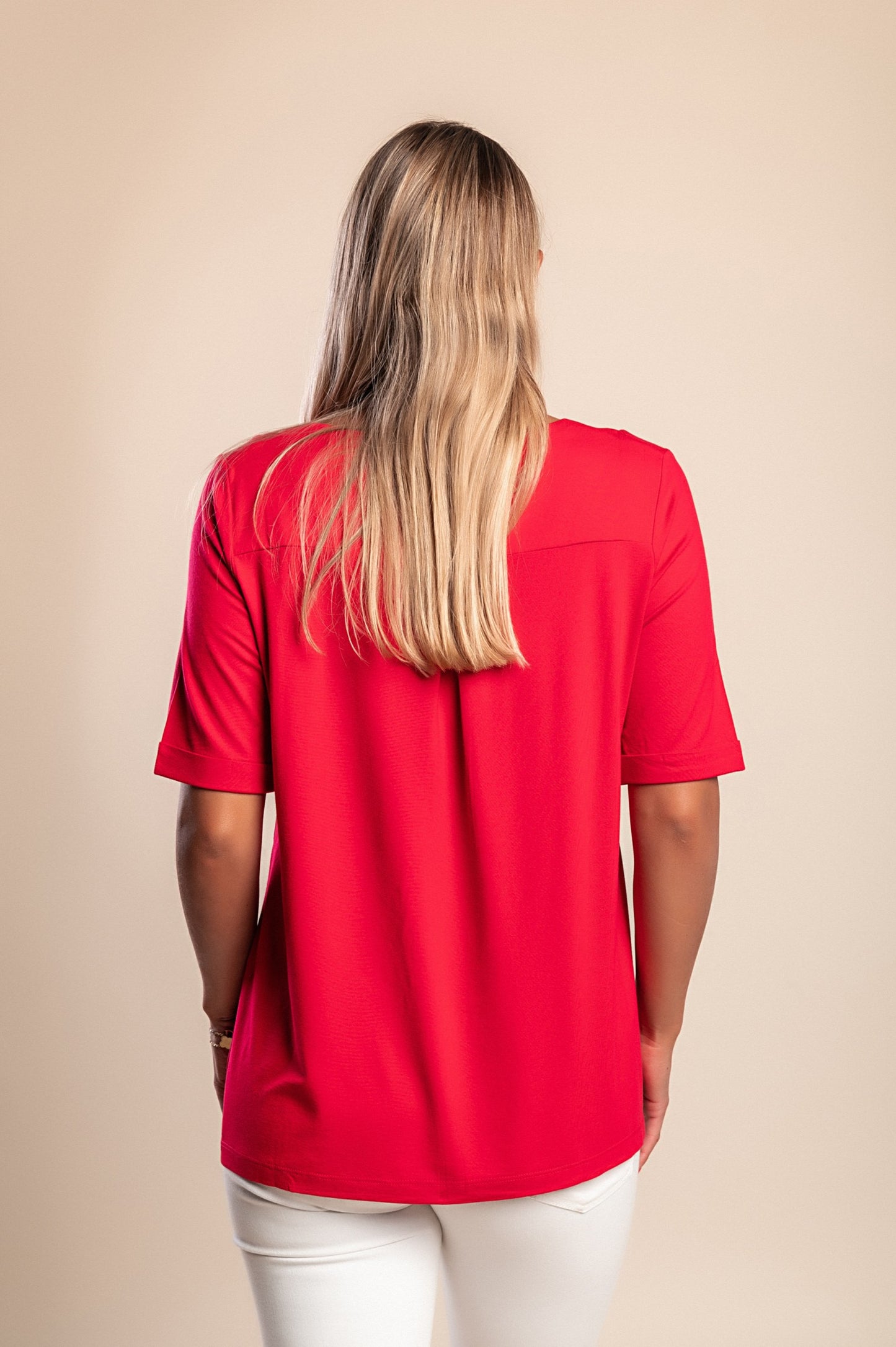 Maglietta girocollo, rossa