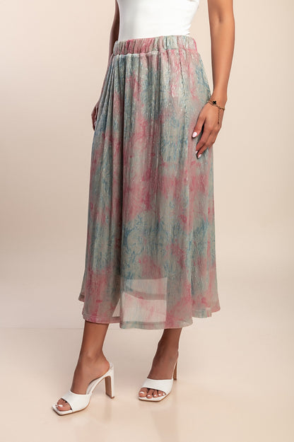 Gonna con elastico in vita, multicolore