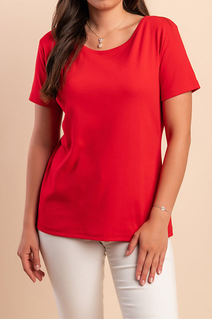 T-shirt a maniche corte in cotone, beige