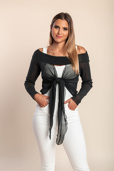 Top trasparente, grigio