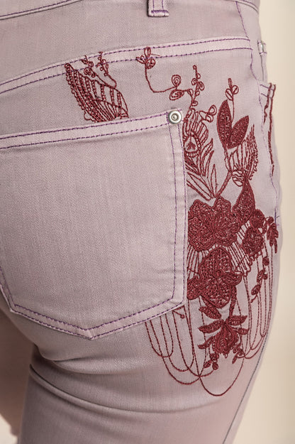 Pantaloni di cotone taglie forti, viola