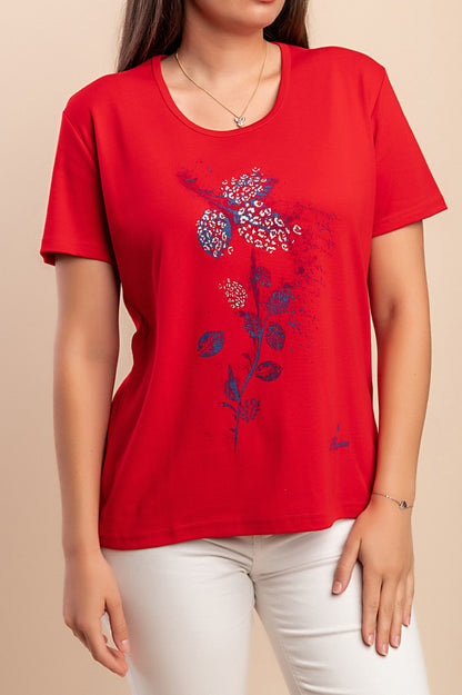 T-shirt in cotone con stampa, rosa chiaro
