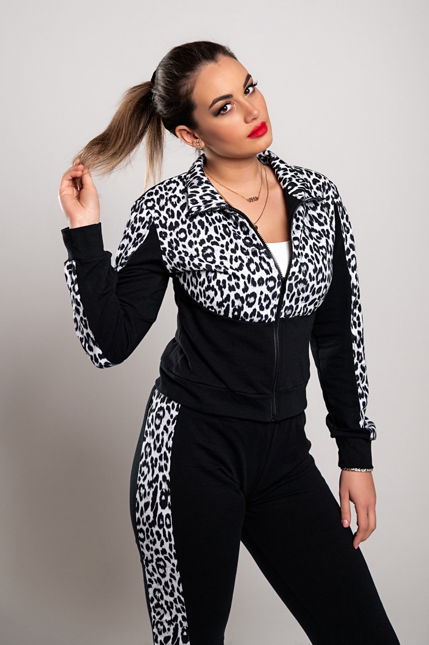 Tuta con stampa leopardata Segovia, verde