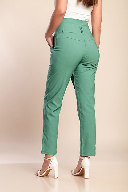 Pantaloni eleganti con volant, neri