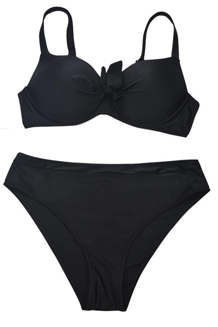Costume da bagno due pezzi con reggiseno imbottito, nero