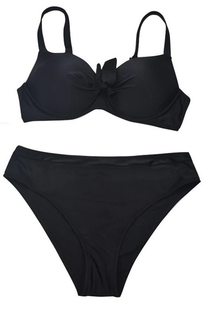 Costume da bagno due pezzi con reggiseno imbottito, nero