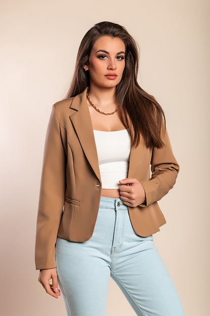Blazer con scollo classico Softina, nero