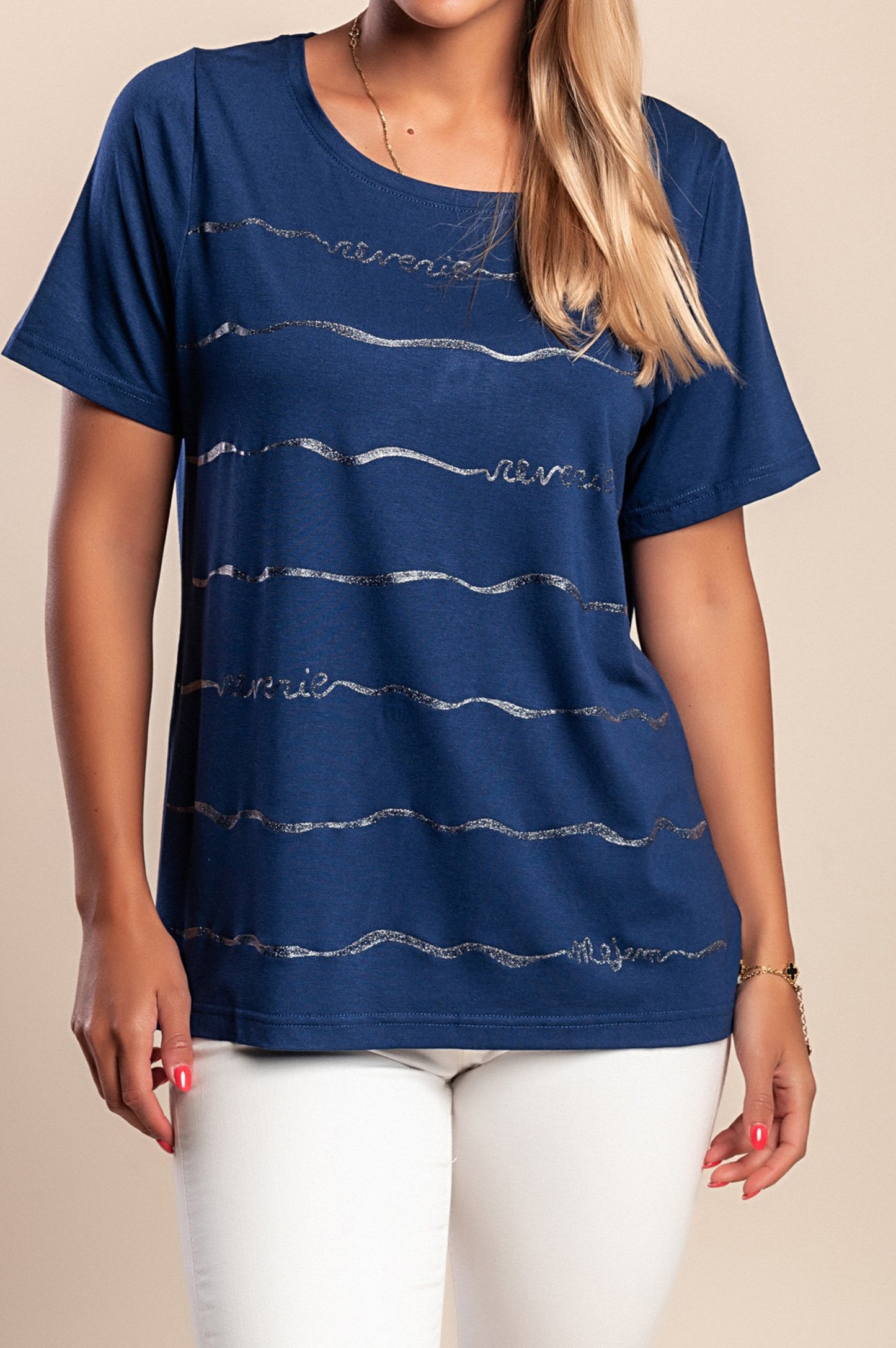 Maglietta con stampa, bianca