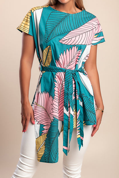T-shirt in cotone con stampa, blu