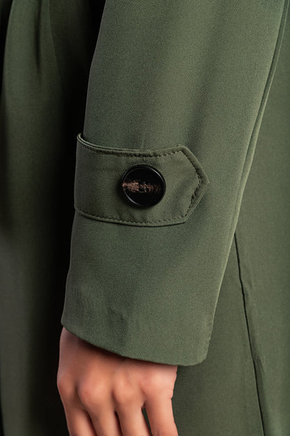 Elegante trench con bottoni, beige