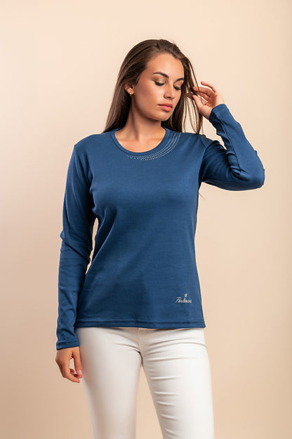 Maglia in cotone a maniche lunghe, marrone