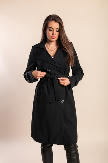 Trench elegante con bottoni, cammello