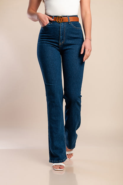 Jeans a zampa d'elefante, blu scuro