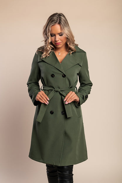 Elegante trench con bottoni, beige