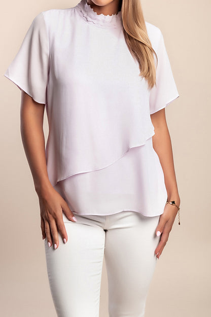 Camicetta a collo alto, lilla