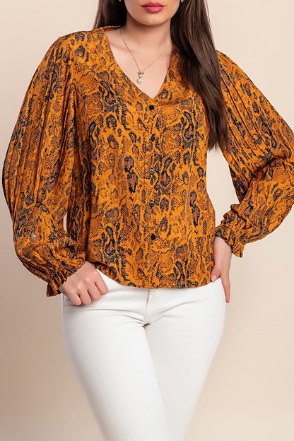 Camicetta stampata, senape