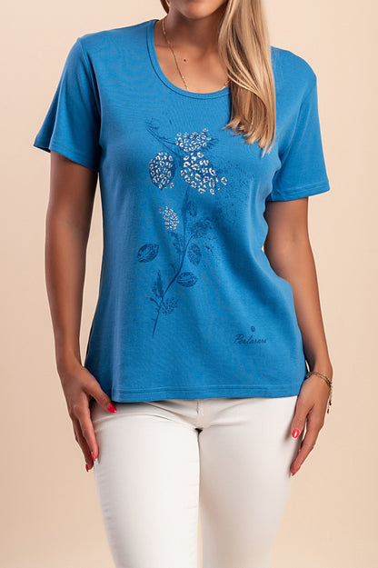 T-shirt in cotone con stampa, rosa chiaro