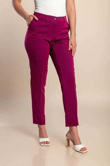 Pantaloni taglie forti, ciclamino