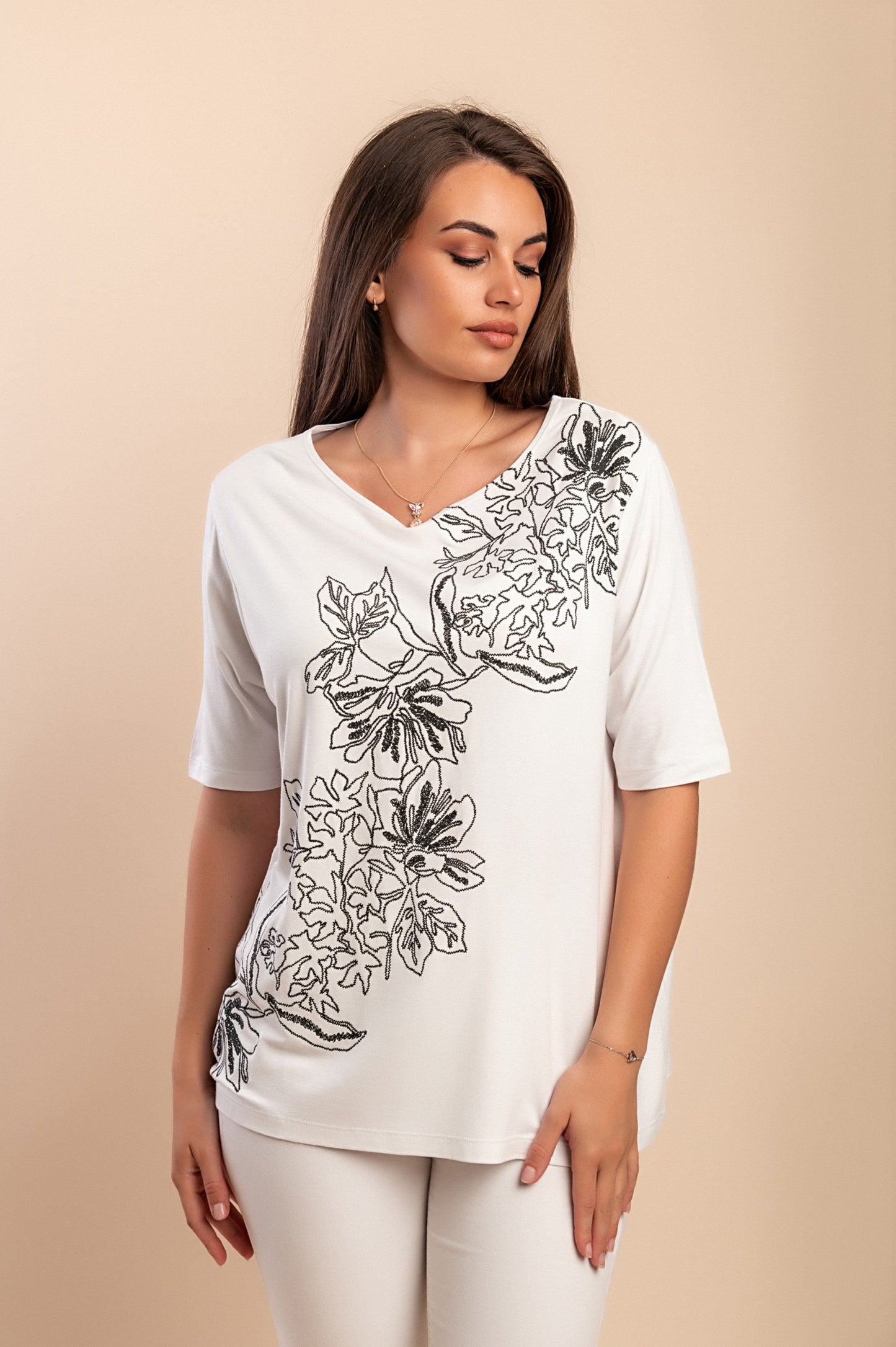 T-shirt stampata, bianca