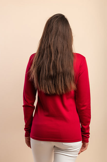 Maglia in cotone a maniche lunghe, verde
