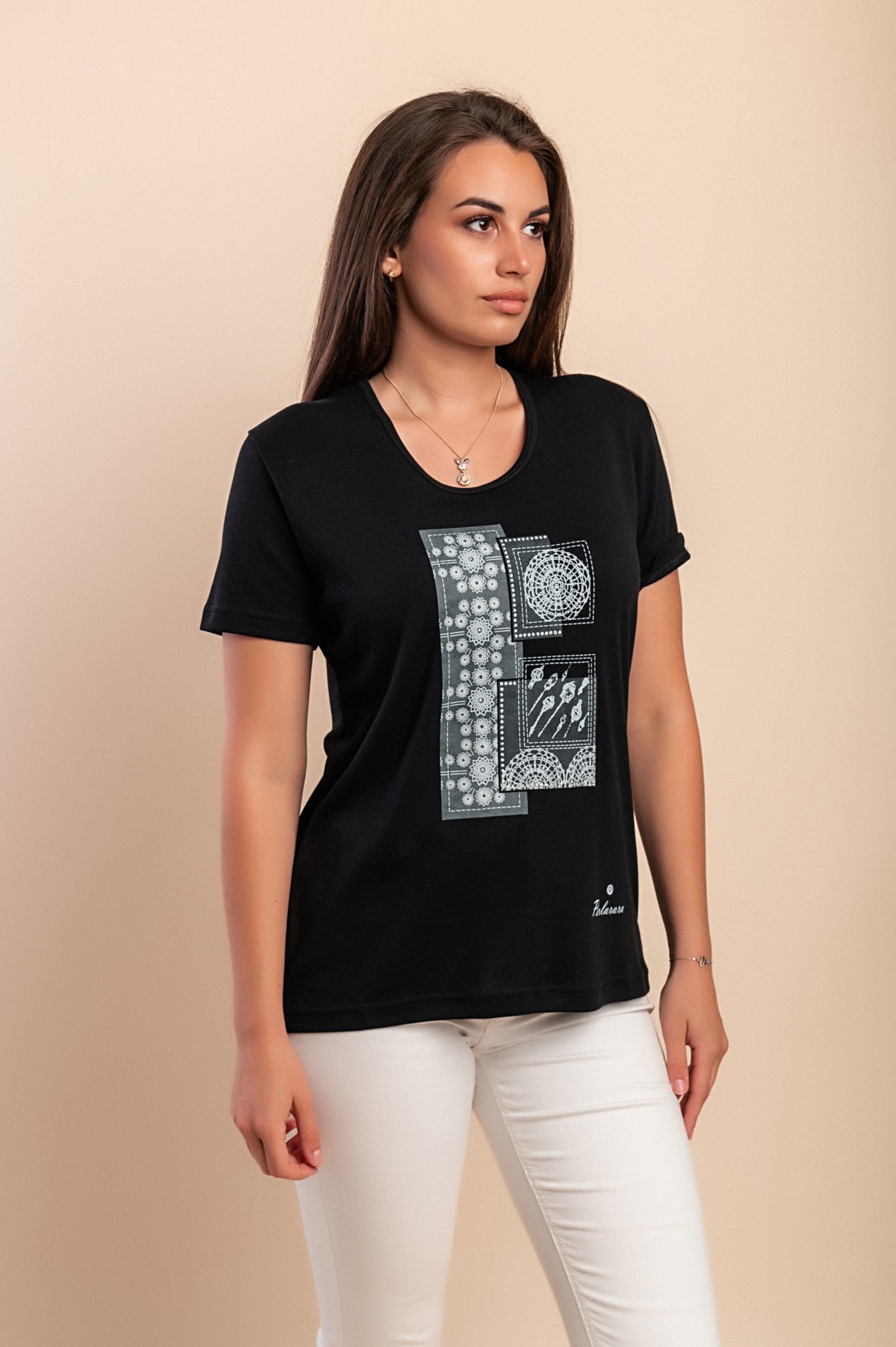 T-shirt in cotone con stampa, rosa