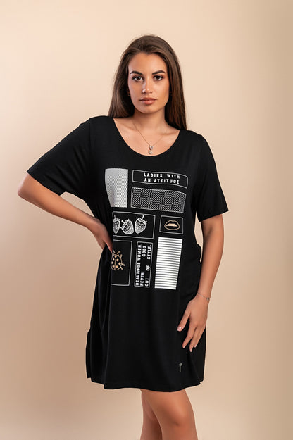 Tunica stampata, nera