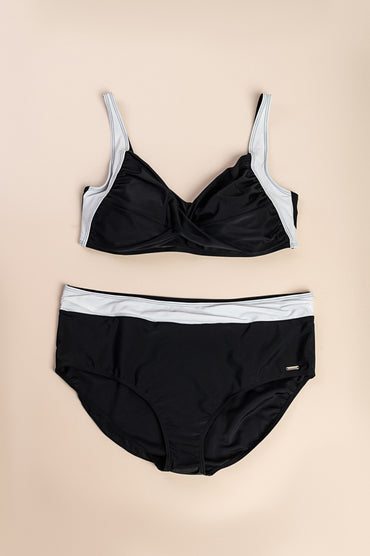 Costume da bagno due pezzi taglie forti, nero