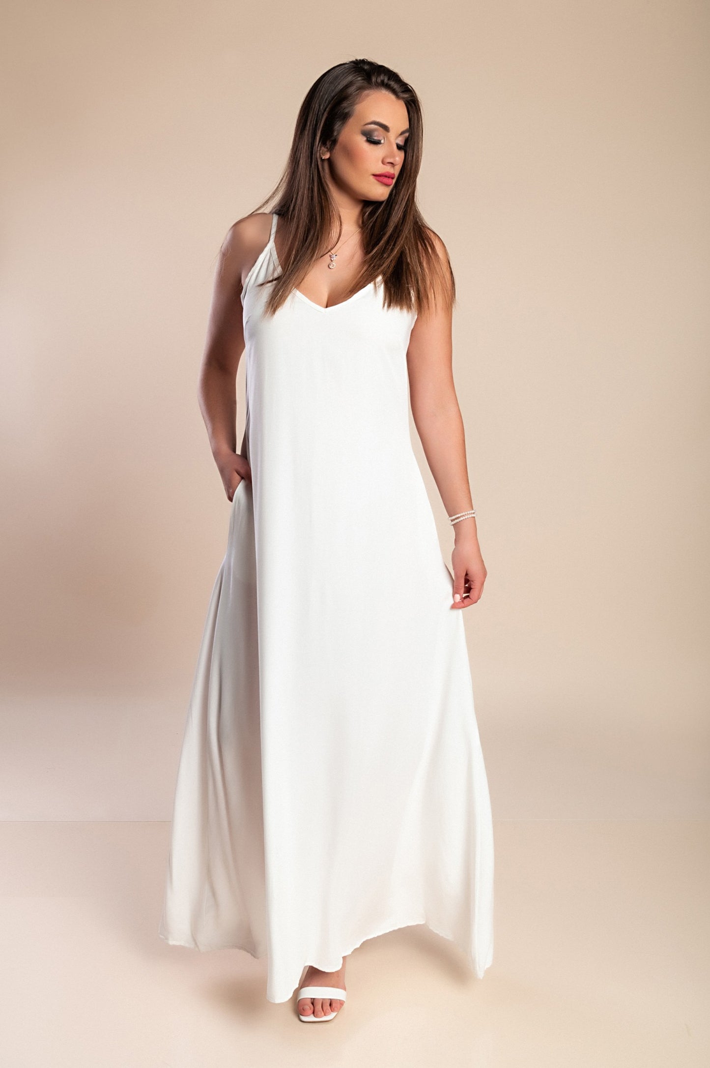 Vestito estivo lungo Yasmine, nero