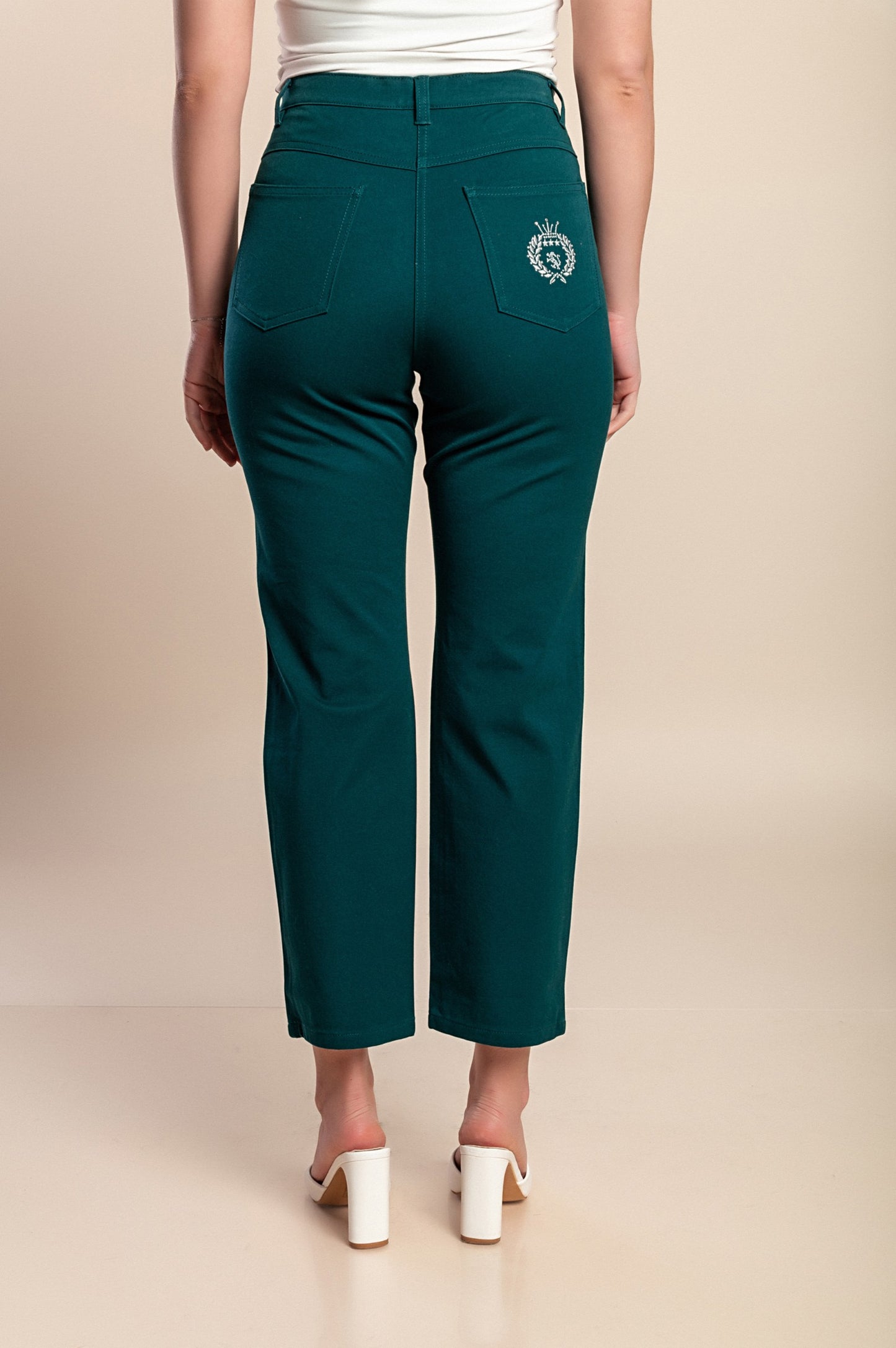 Pantaloni di cotone taglie forti, verdi