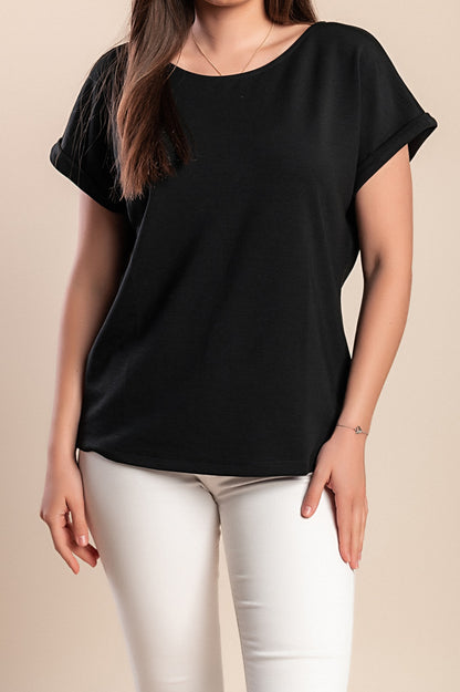 Maglietta girocollo, nera