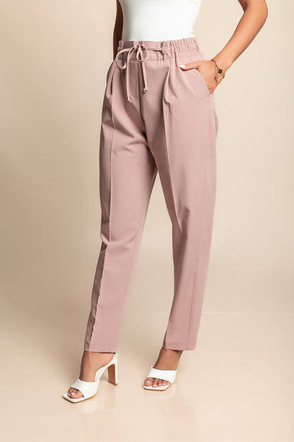 Pantaloni taglie forti, rosa antico