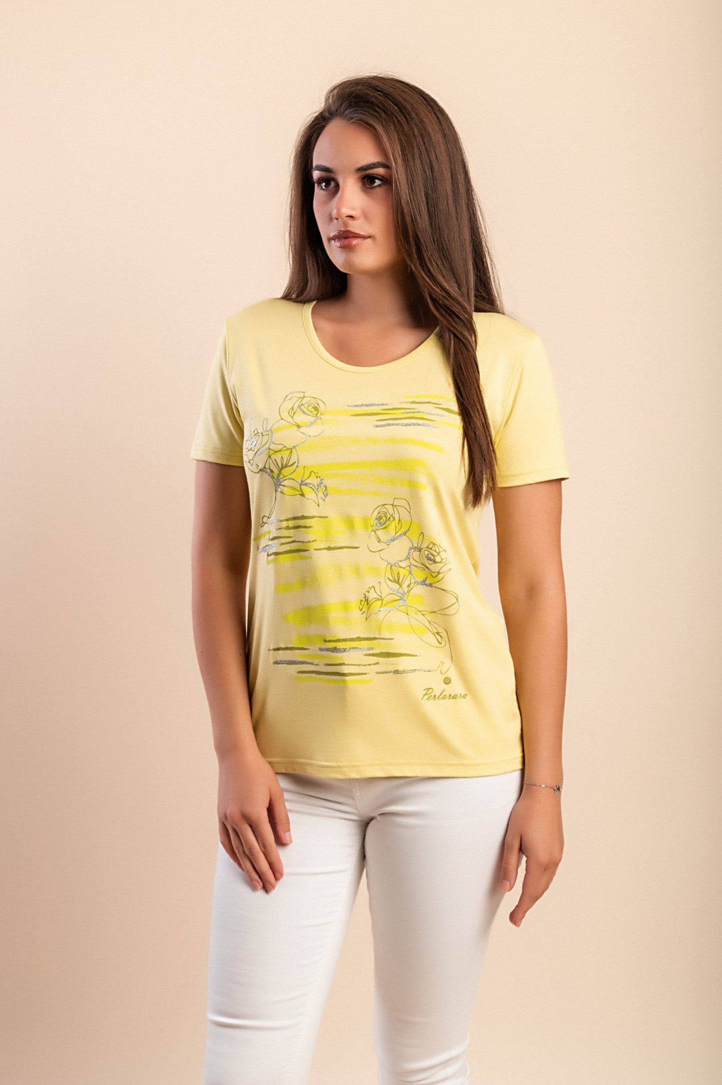 Maglietta con stampa, gialla