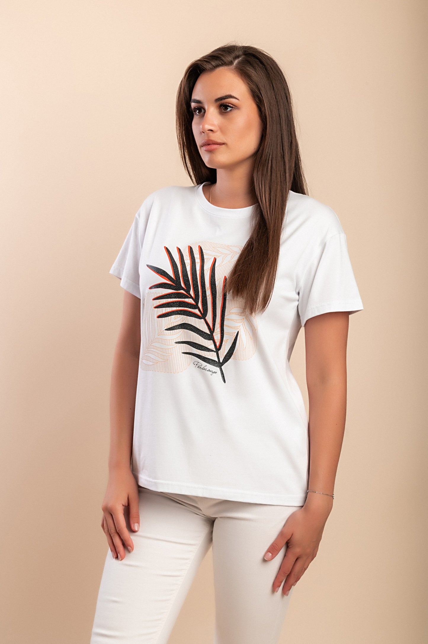 T-shirt in cotone con stampa, bianca