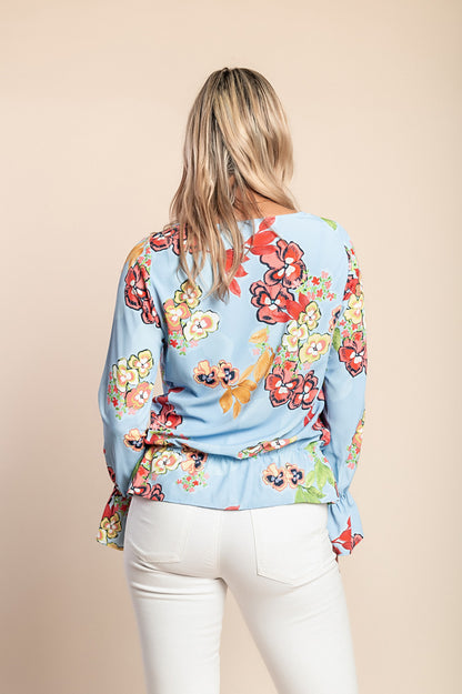 Camicetta a maniche lunghe, azzurra