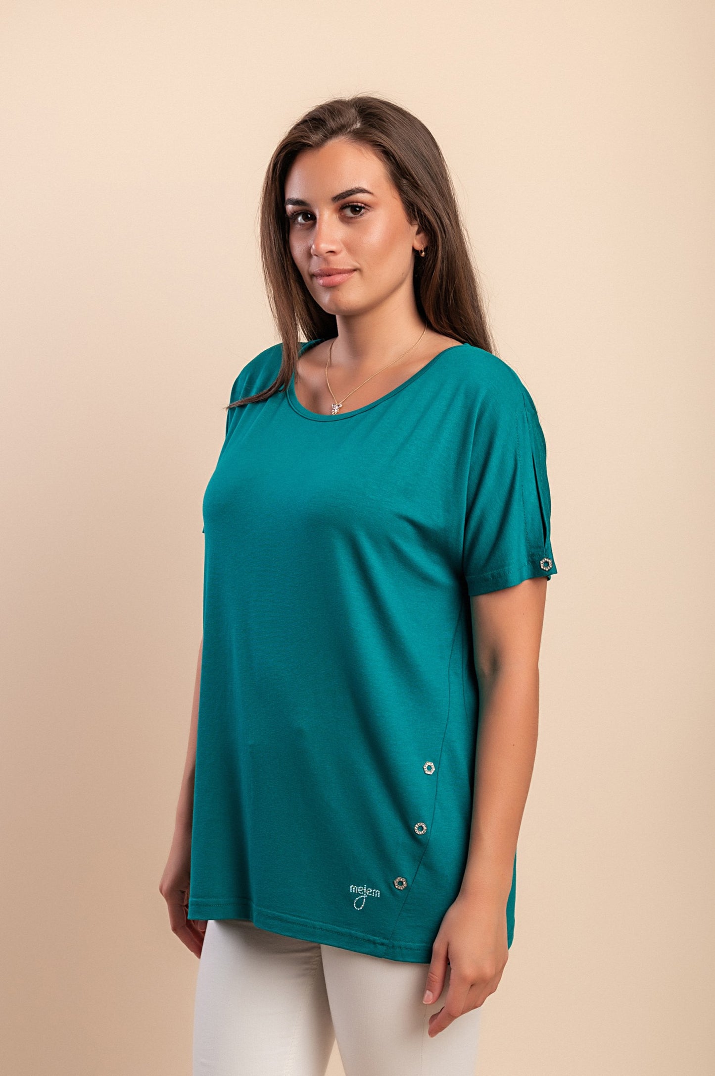 T-shirt in viscosa, verde