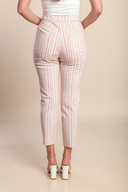 Pantaloni taglie forti 7/8, rosa chiaro
