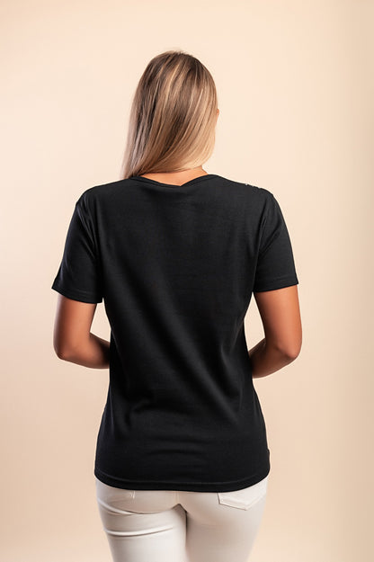 T-shirt in cotone con stampa, blu scuro