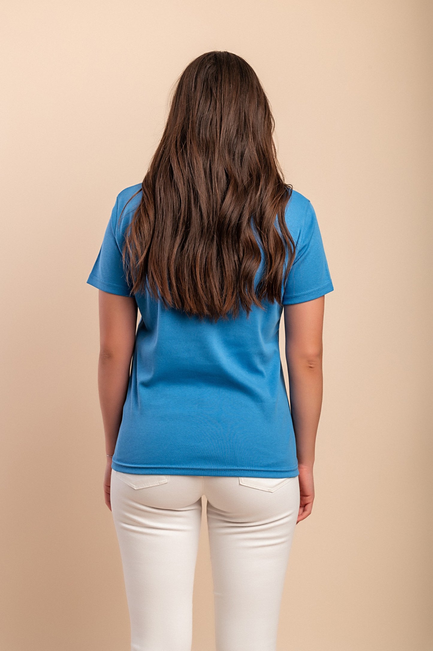 T-shirt in cotone con stampa, blu