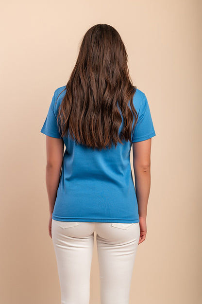 T-shirt in cotone con stampa, blu