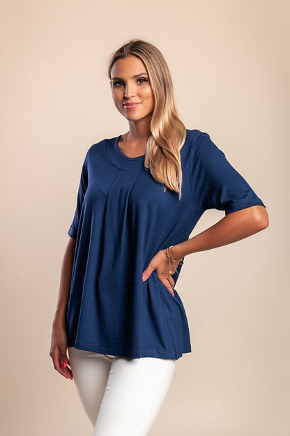 T-shirt con scollo rotondo, beige