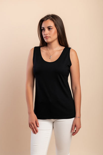 Top senza maniche in cotone, rosa