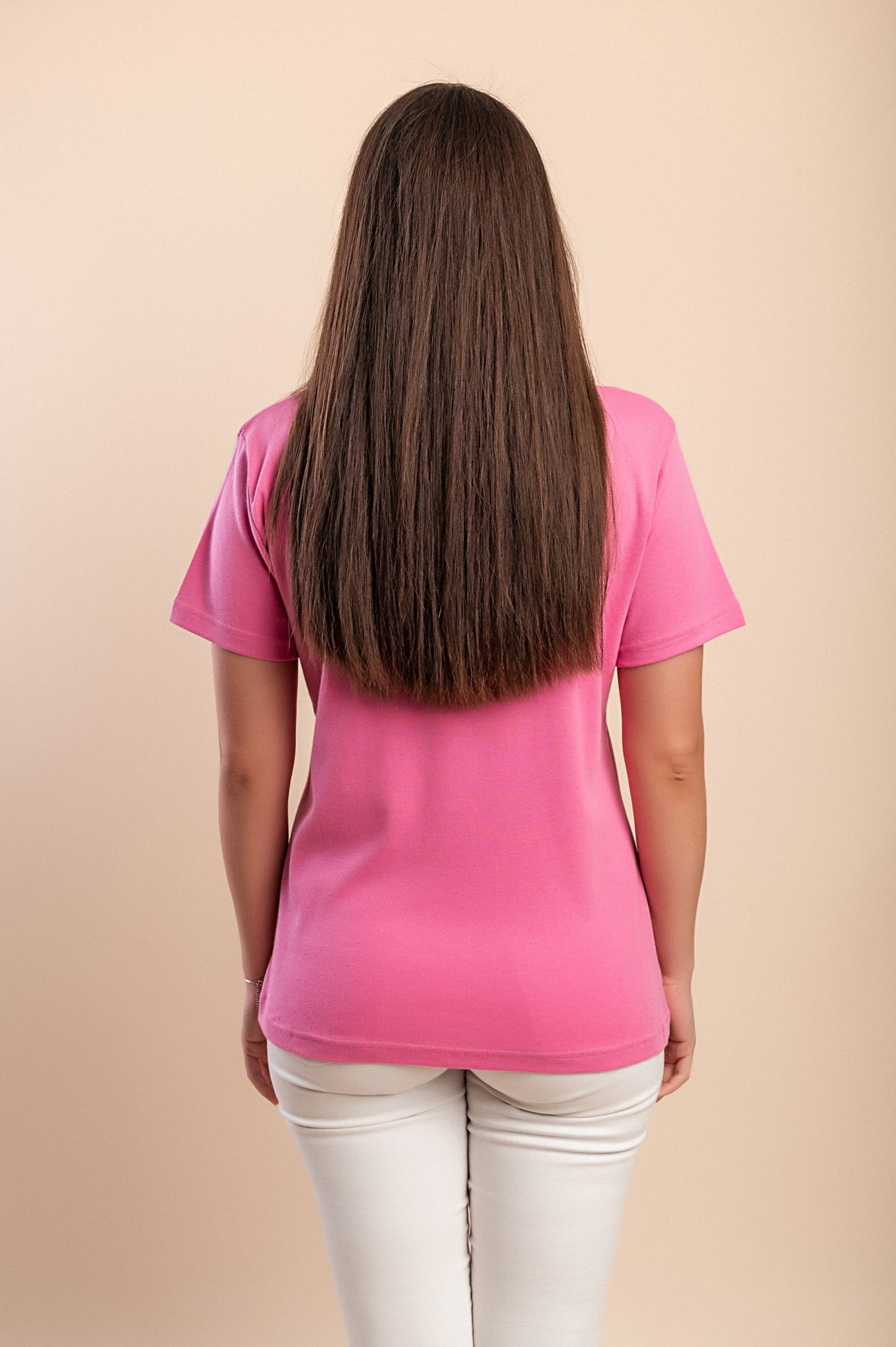 T-shirt in cotone con stampa, rosa