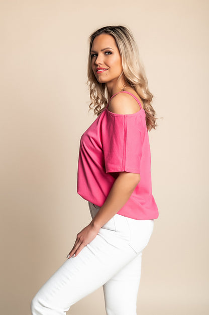 T-shirt in cotone ampia, nera