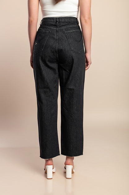 Jeans 7/8 con spacchi, neri
