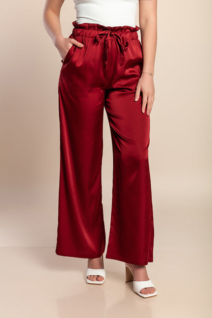 Pantaloni lunghi eleganti, bordeaux