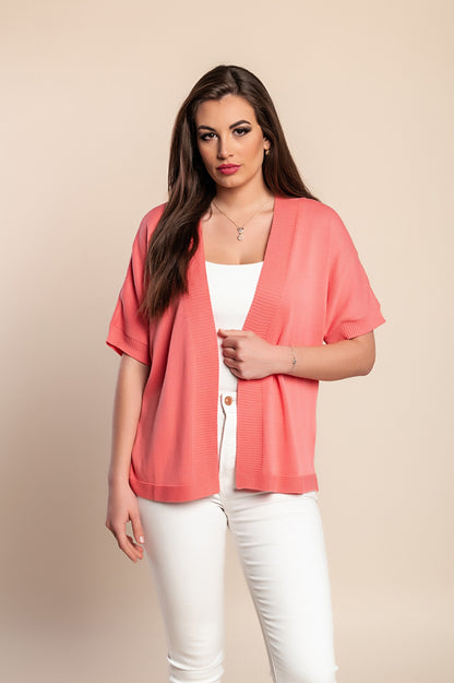 Cardigan a maniche corte, rosa