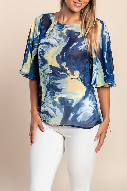 Camicetta stampata, blu